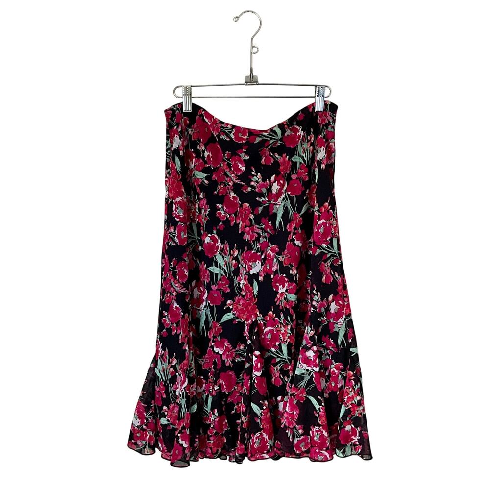Covington Multicolor Floral Midi Skirt: 90s, Y2K